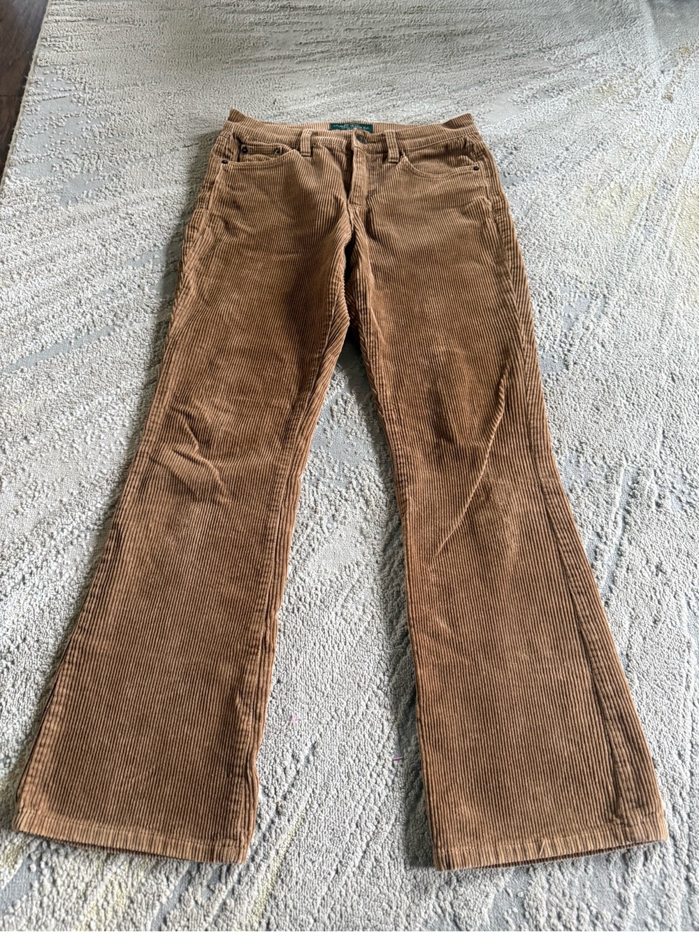 Vintage Ralph Lauren brown tan corduroy pants mid rise 4 petite